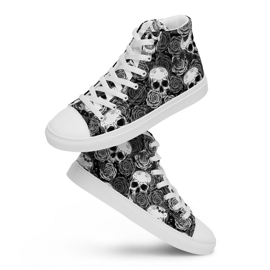 black and white Women’s high top canvas shoes